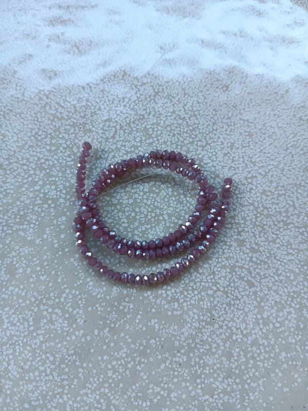 Fil de perles rondelles à facettes en verre - 3x2 mm - 130 perles