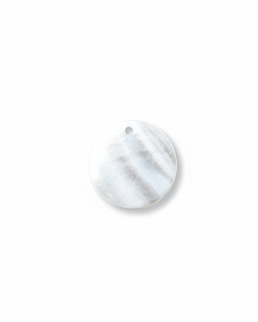 Séquin rond nacre 25mm fond blanc