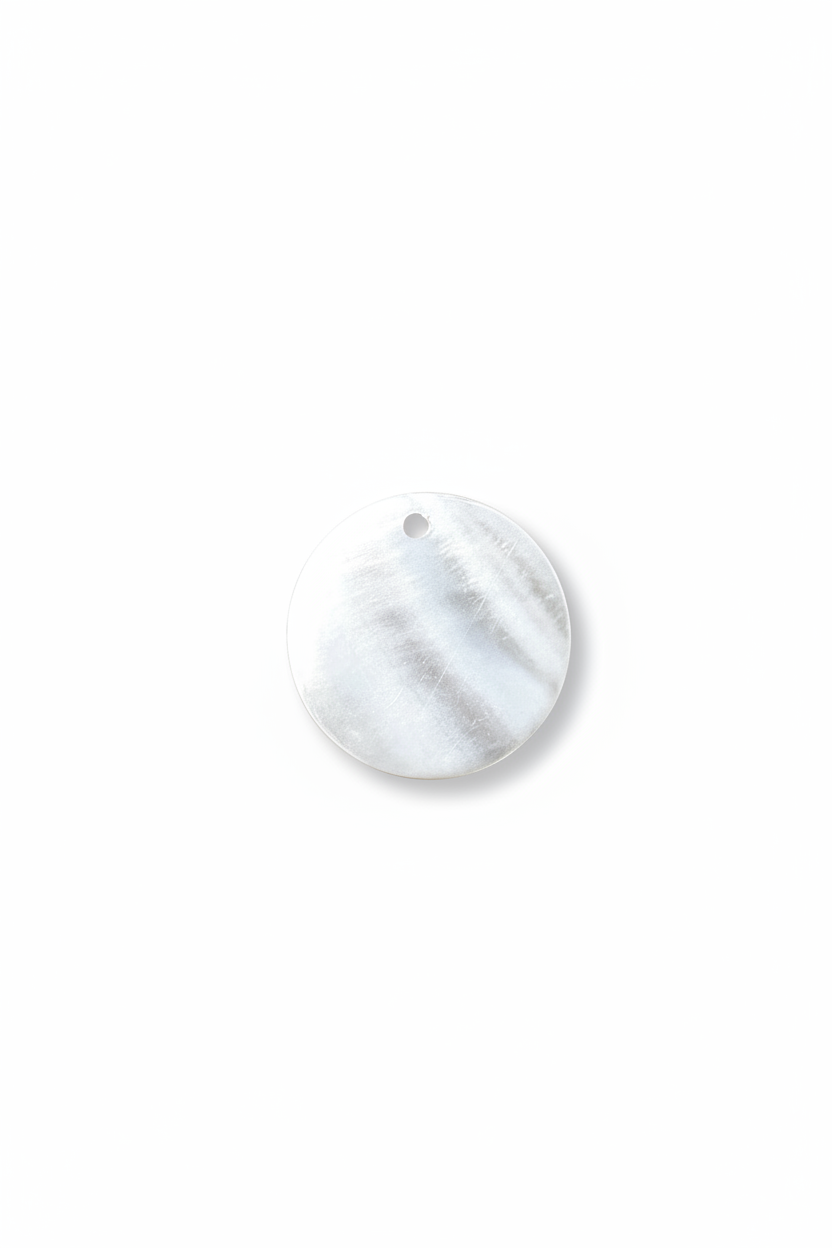 Séquin rond nacre 25mm fond blanc