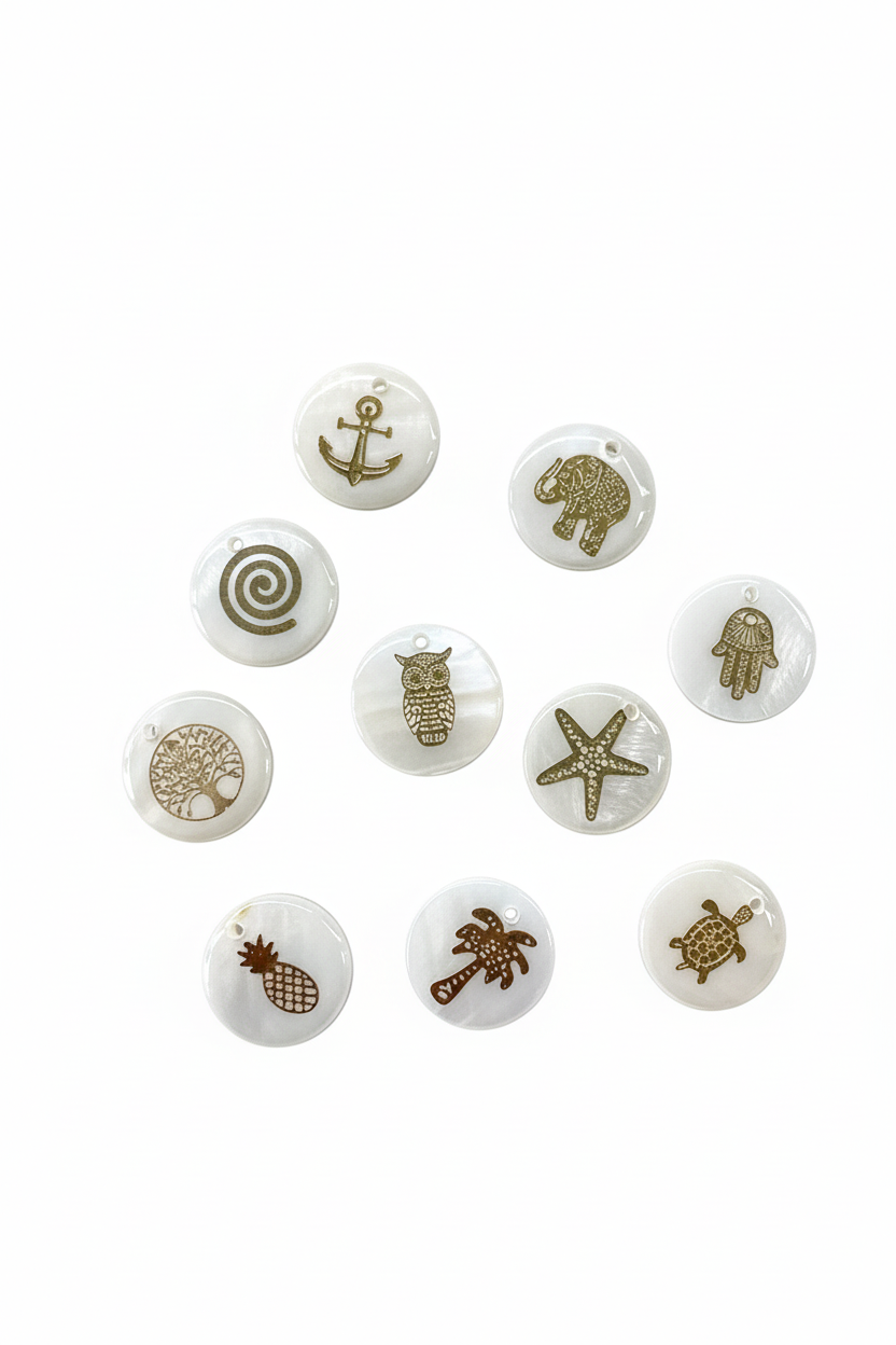 Séquins ronds nacre collection complète fond blanc